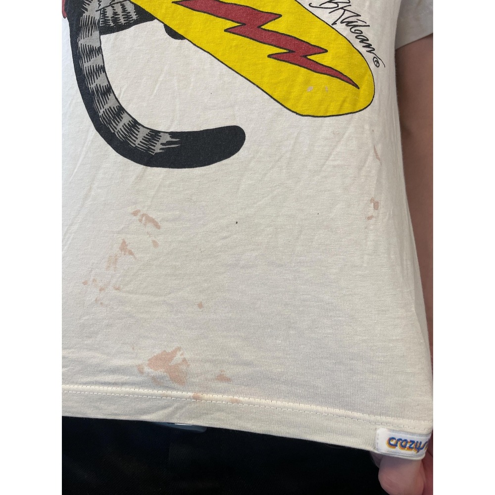 vtg 80s KILBAN CAT ART Tshirt medium // 90s vintage cartoon comic snowboard surf - Picture 4 of 6